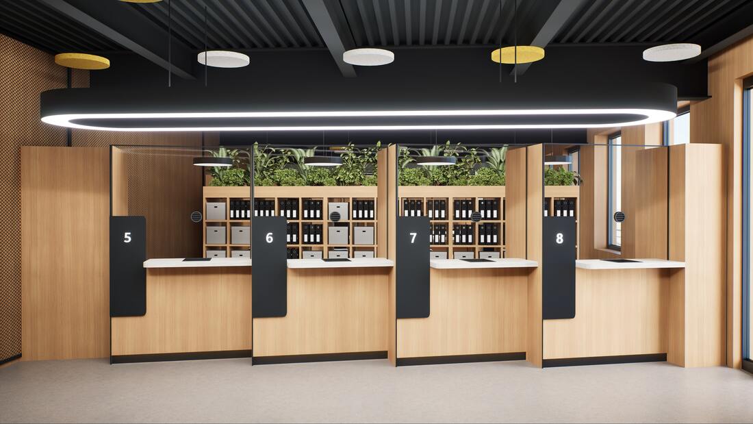 DP World Offices design interior – detaliu mobilier birou