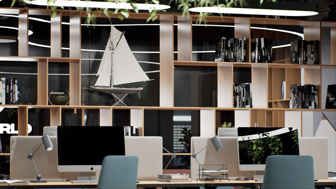DP World Offices design interior – zona de colaborare