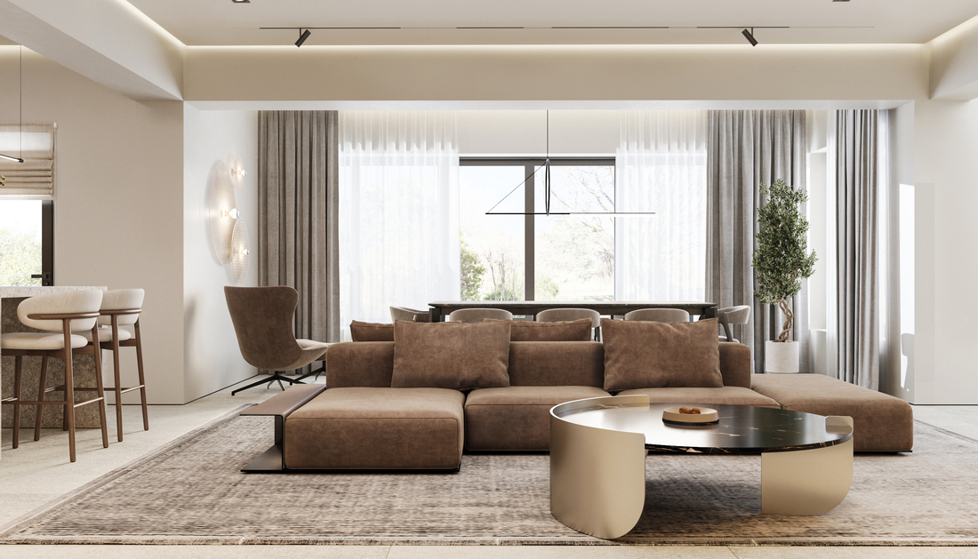 GV Minimalist House design interior – lumină naturală abundentă