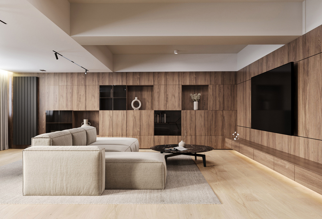 Unirii Sculpted Duplex design interior – texturi calde și contraste
