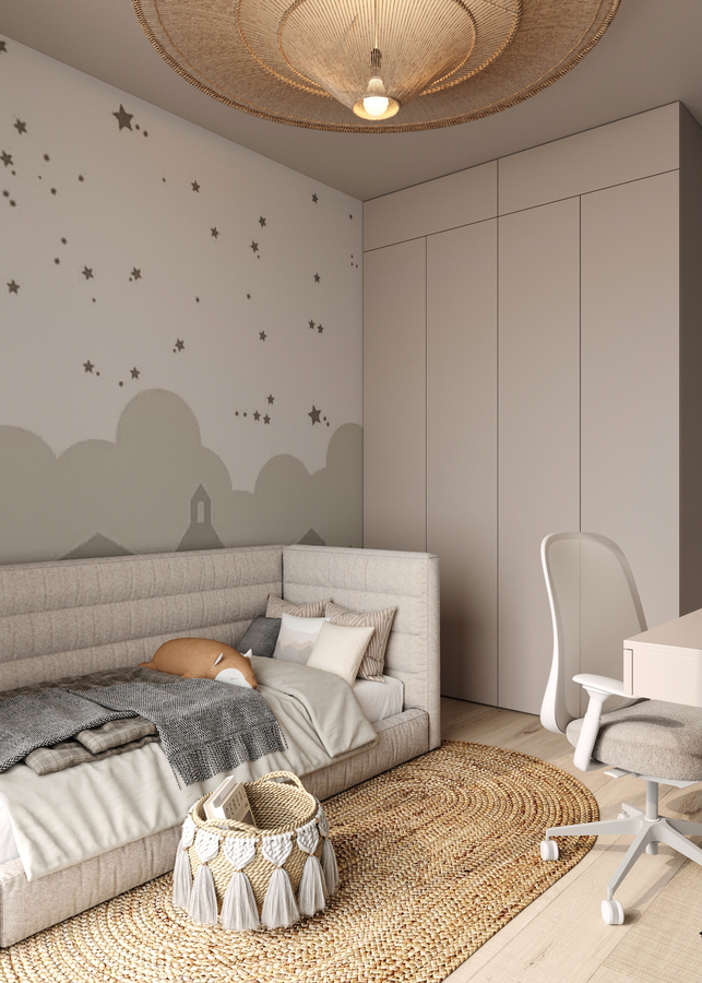 Wabi-Sabi Lake Penthouse design interior – detaliu finisaje naturale