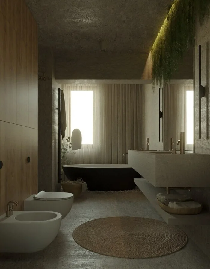Wabi-Sabi Penthouse design interior – detaliu corpuri de iluminat artistice